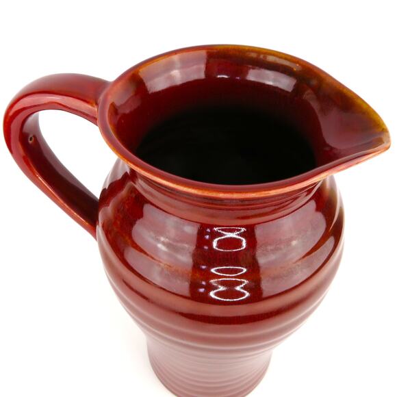 Vintage Studio Pottery Oxblood Glaze Pitcher 10” Hand Thrown Stoneware Jug - Picture 11 of 11